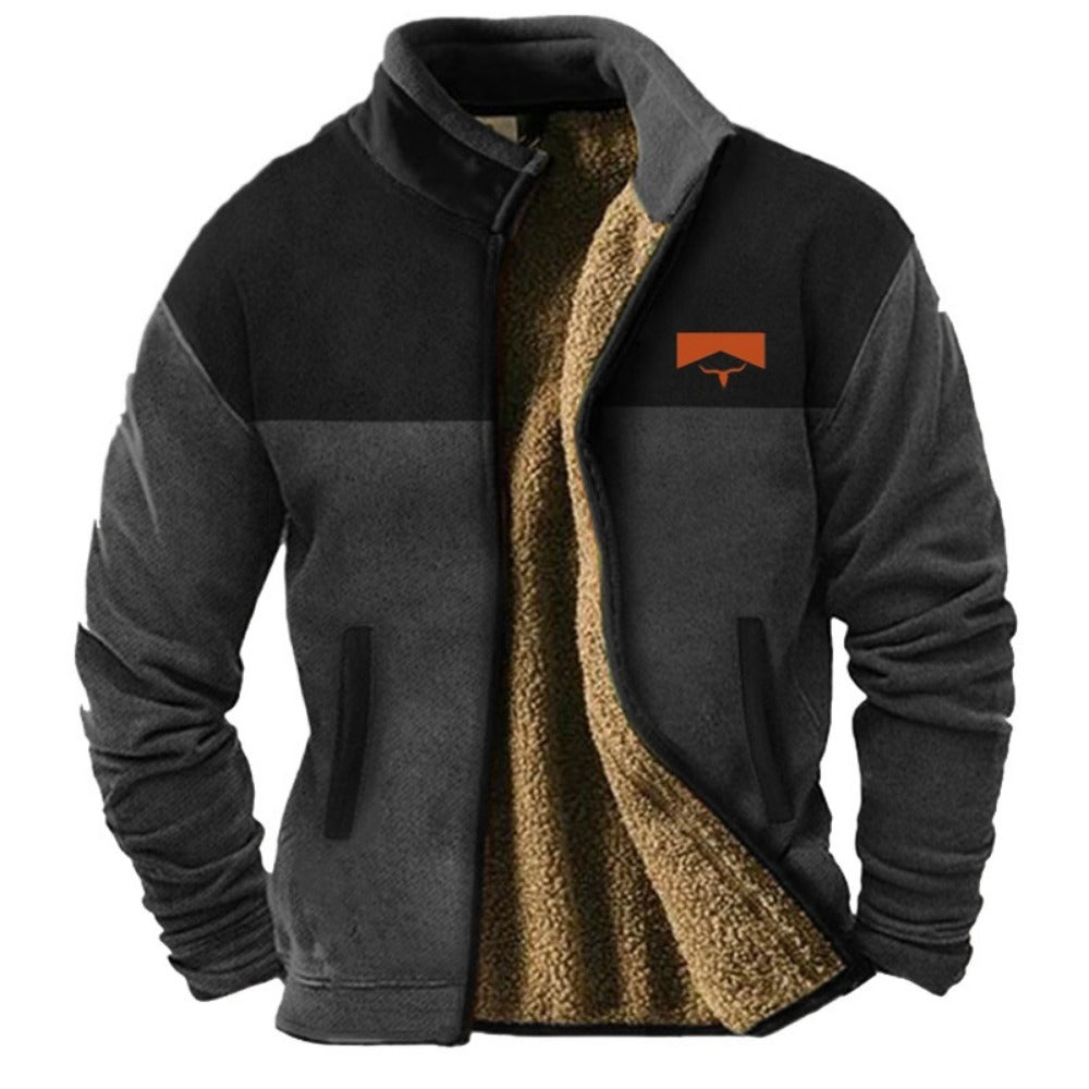 New Men's Padded Jacket Fleece-Lined Outerwear  Fashion Coat