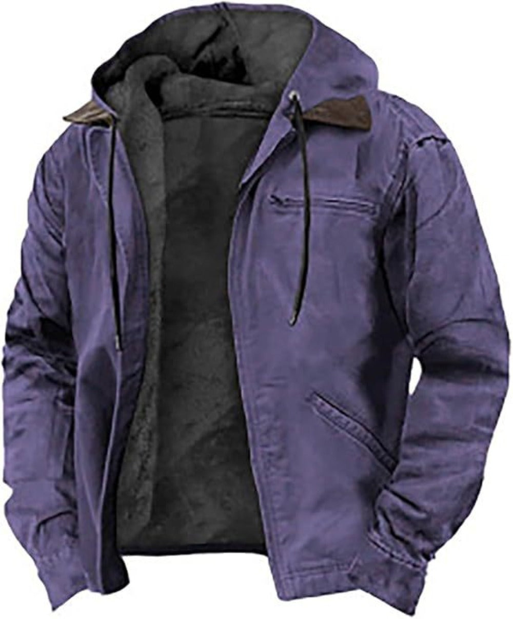 Men’s Solid Color Cardigan Sweater - Autumn Winter Knitted Casual Outerwear
