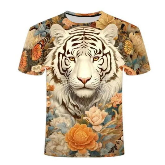 3D Animal Print Men's Fashion Long-Sleeve Round-Neck T-Shirt
