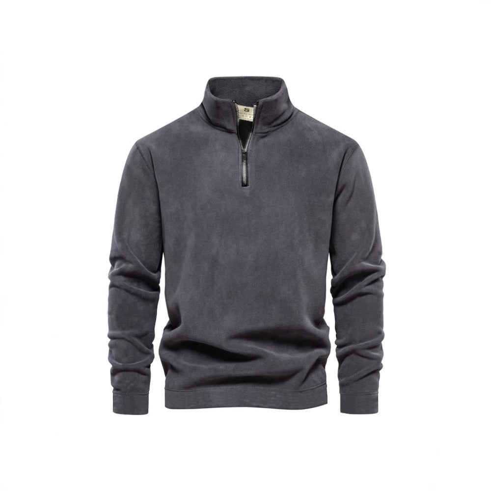 New Euro-Size Men's Jacquard Stand Collar Pullover Hoodie