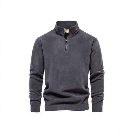 New Euro-Size Men's Jacquard Stand Collar Pullover Hoodie