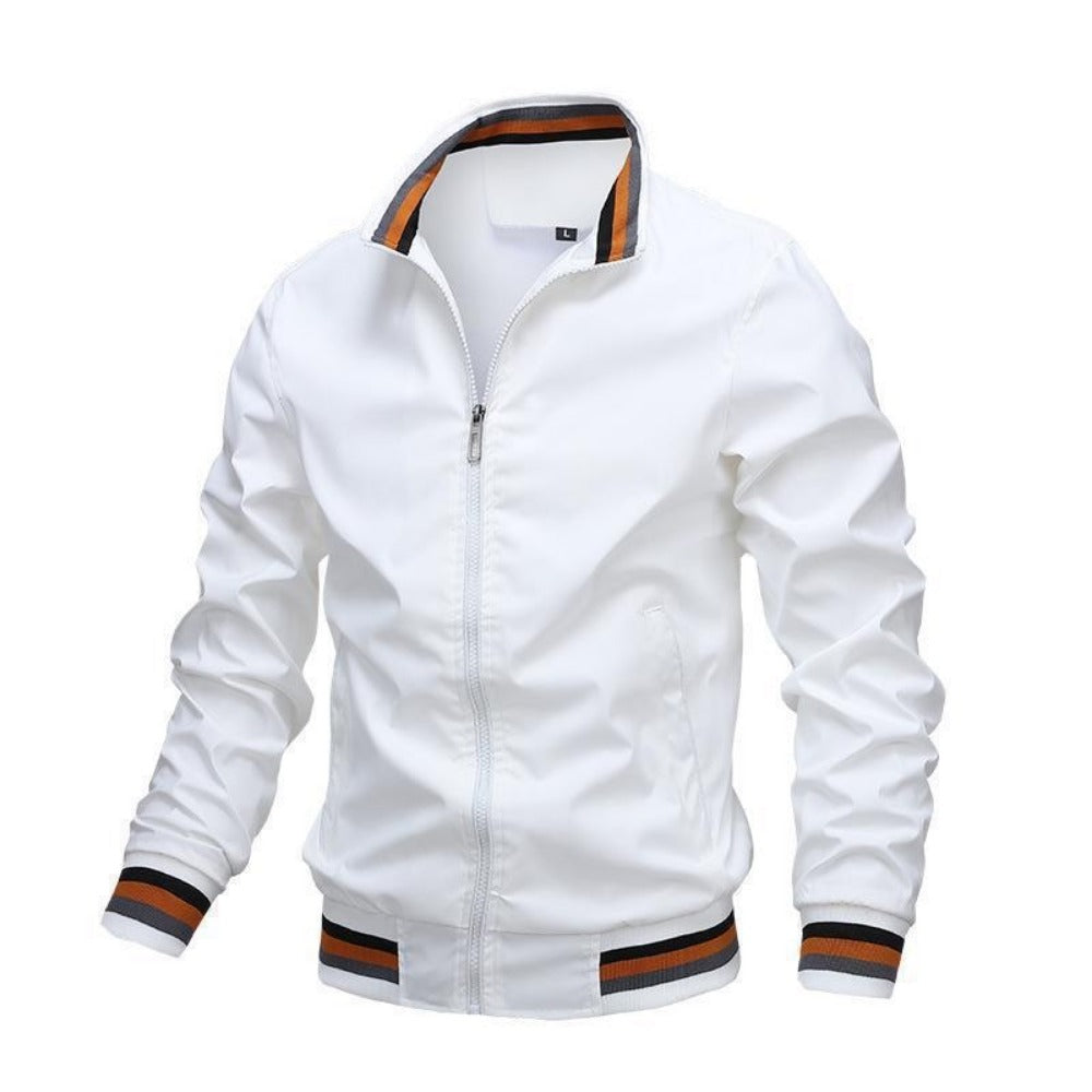 Casual Zip-Up Side Pocket Slim-Fit Jacket