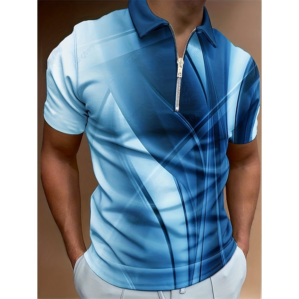 3D Print Trendy Short Sleeve Polo Shirt