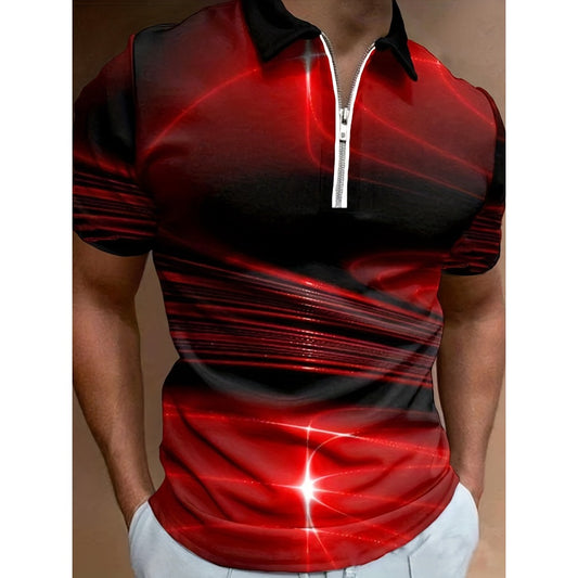 3D Print Trendy Short Sleeve Polo Shirt