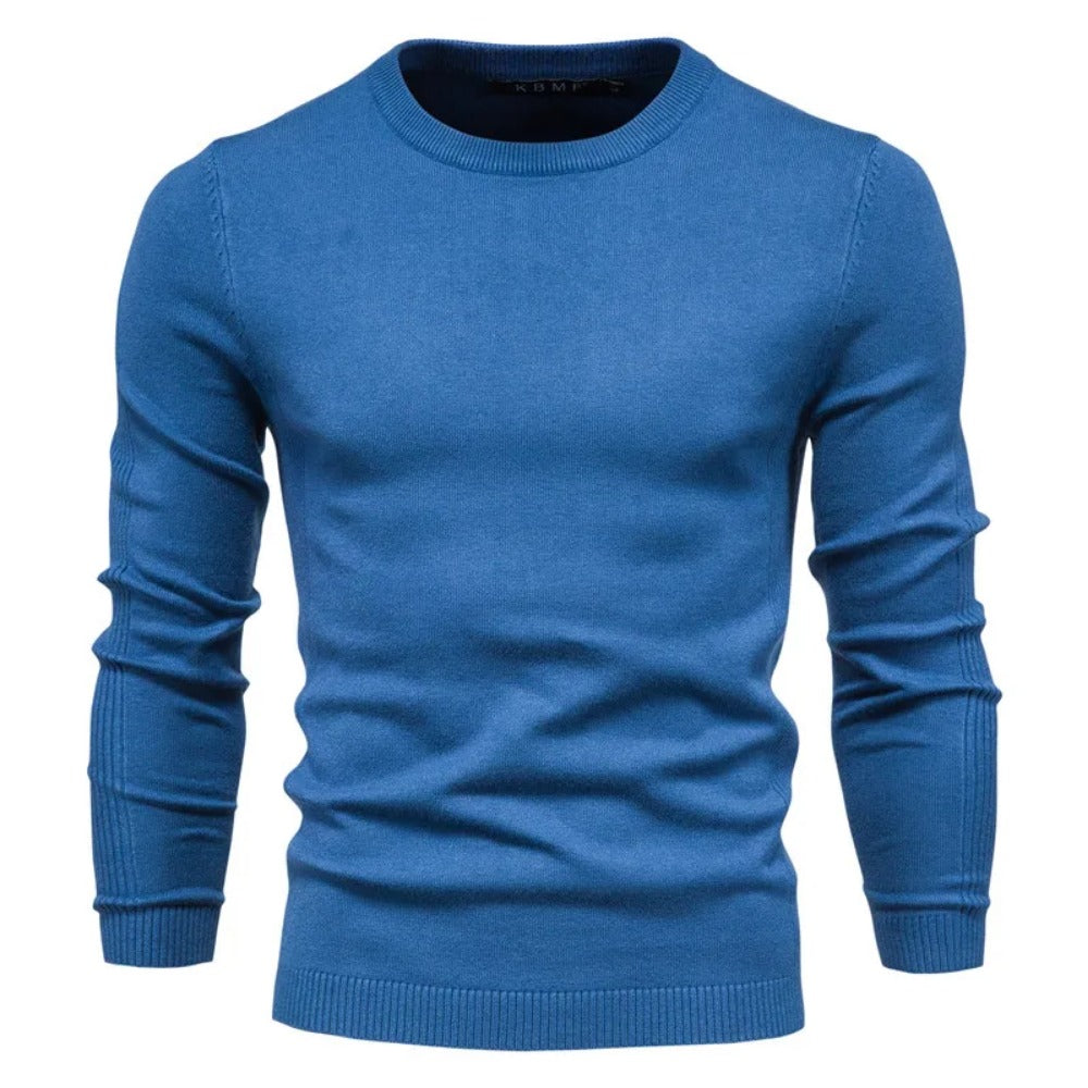 Muti-Color 2025 Fall & Winter Men’s Thick Sweater - Slim Fit Crew Neck Knit Pullover with High Elasticity