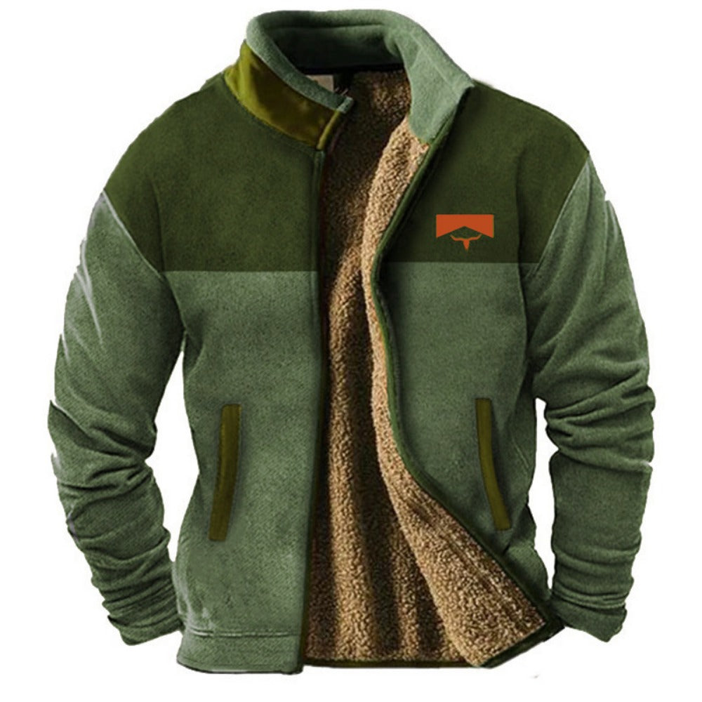 New Men's Padded Jacket Fleece-Lined Outerwear  Fashion Coat