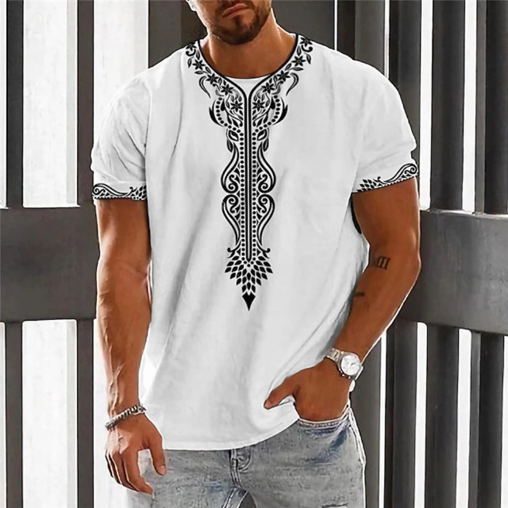 Savior Cross Warrior 3D Print Men's Breathable Round-Neck Tee