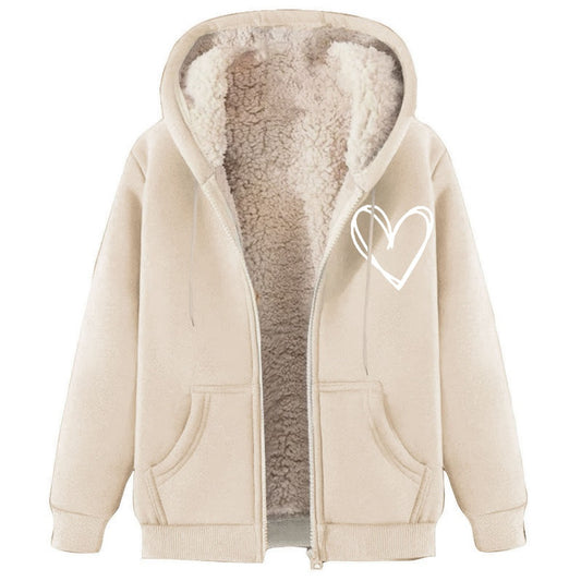 Men's Sherpa Fleece Hoodie Pullover Student Zip-Up Hoodie