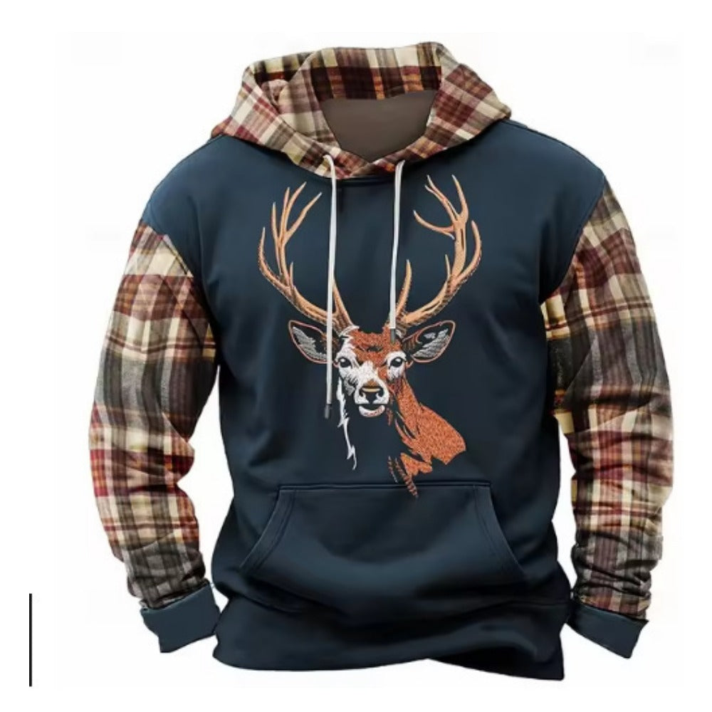 Men's Camo Sportswear Hoodie 3D Digital Print Deer Pattern Oversized Casual