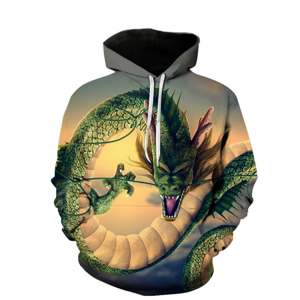 Green Dragon 3D Print Hoodie Baseball Jacket Style