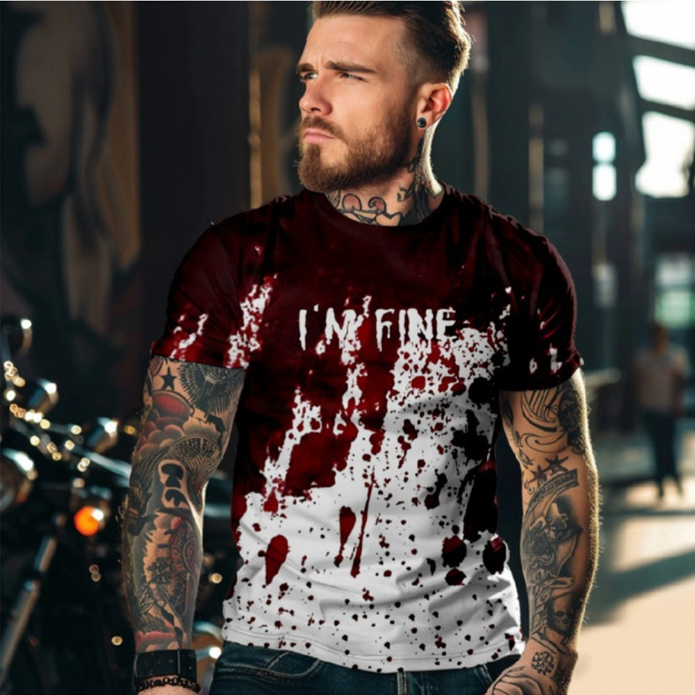 Gothic Bloody Style Bald Gift Novelty Men's Tee