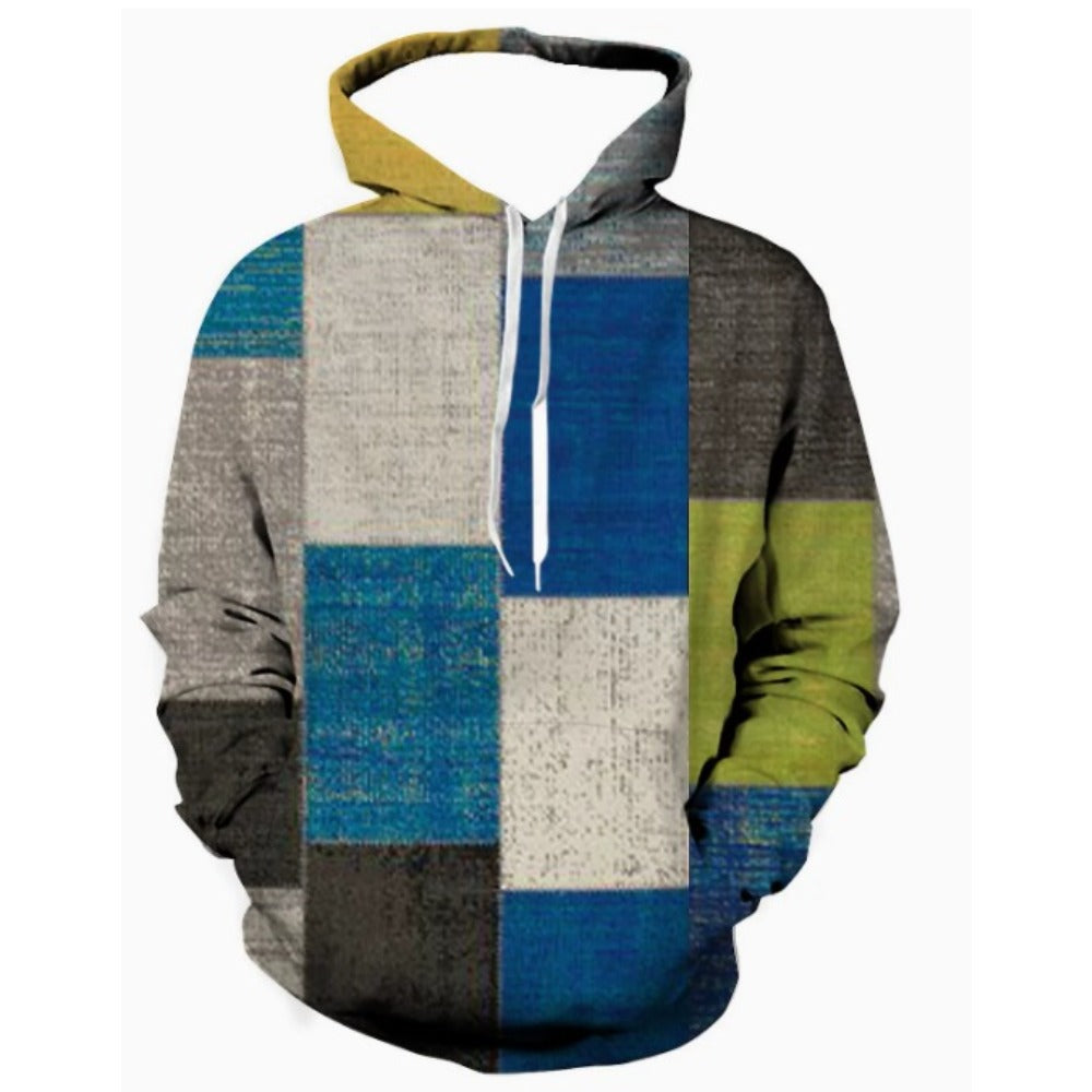 3D Digital Print Fashion Casual Hooded Sportswear Men's Graffiti Retro Style