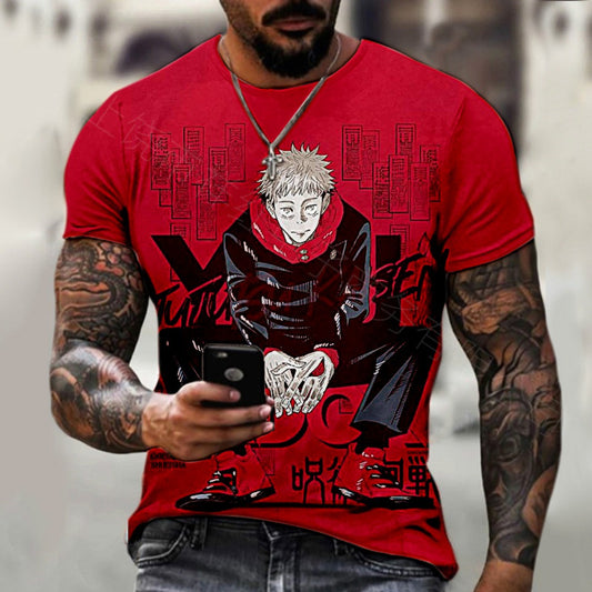Dragon 3D Print Oversized Streetwear Men's Summer Tee