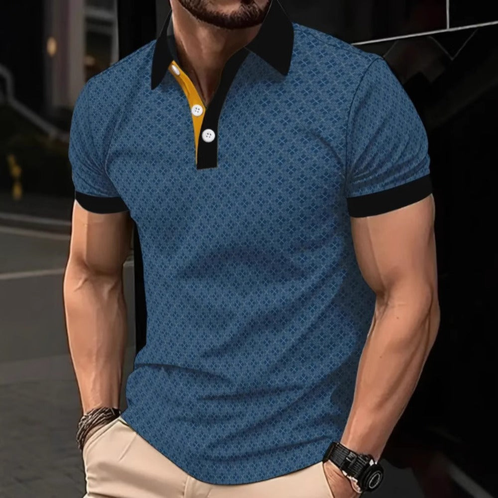 Daily Casual Men's Short Sleeve Polo Shirt Fashion 3D Print Turn-Down Collar Polo Shirt Men's Wear