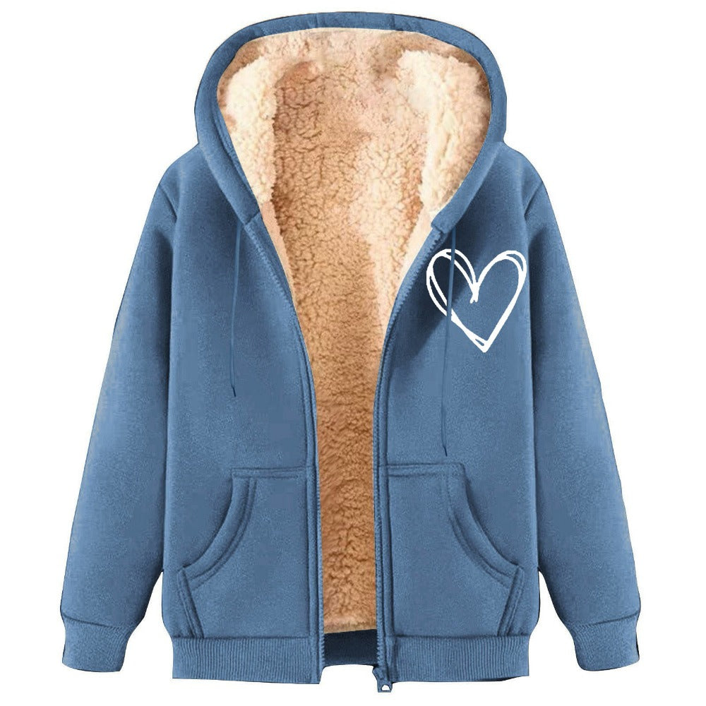 Men's Sherpa Fleece Hoodie Pullover Student Zip-Up Hoodie