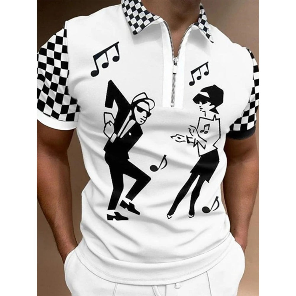 Hot Item Polo Shirt New Men's Polo Shirt 3D Digital Print Turn-Down Collar Short Sleeve Sport Shirt