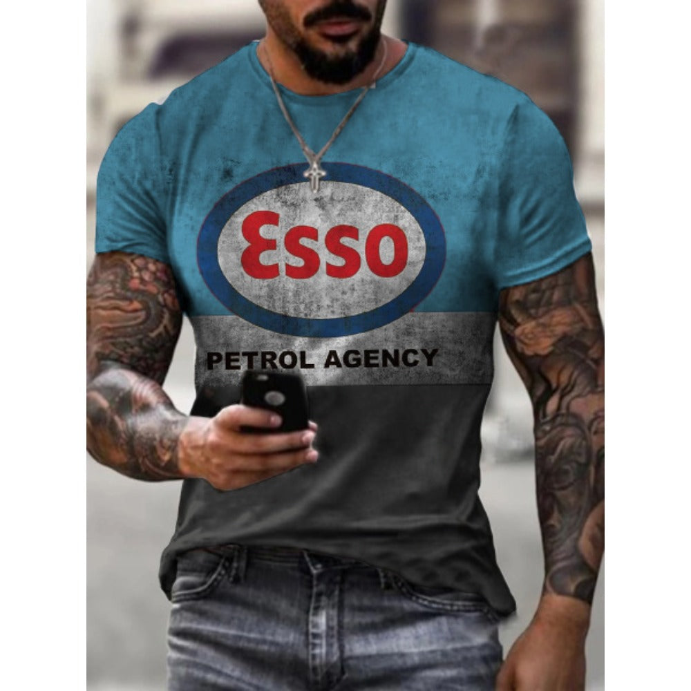 Summer Men's Camouflage Polyester Sporty Oversized 3D Print T-Shirt