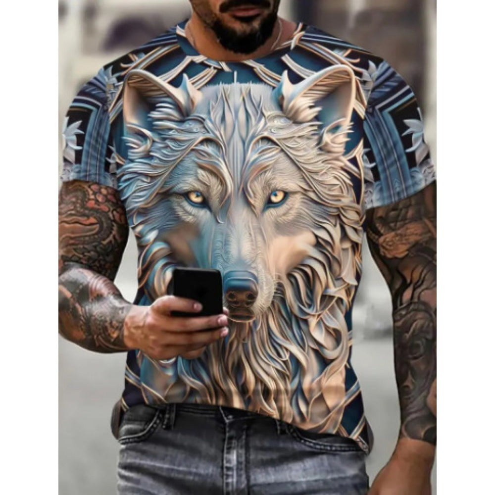 Hot New Men's 3D Tiger Print Sporty Short-Sleeve Tee