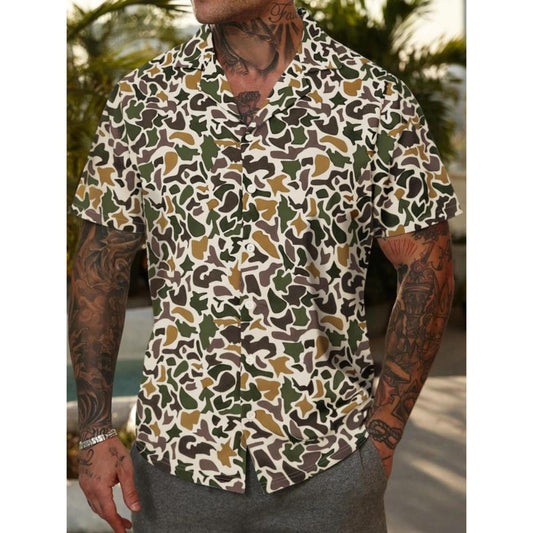 New Men's Camouflage Print Short Sleeve Shirt