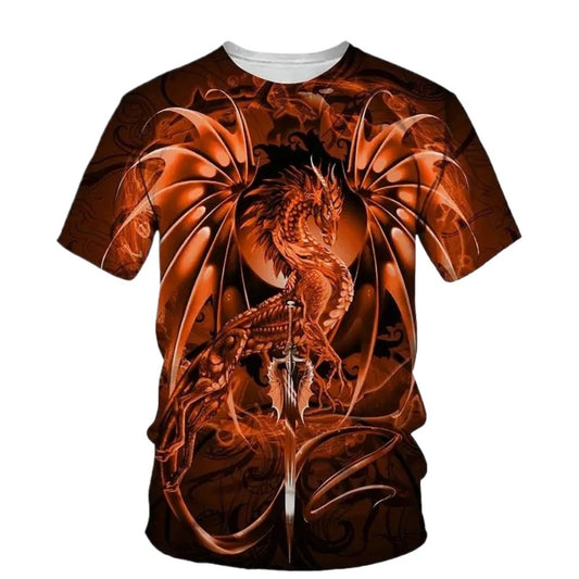 3D Tribal Print Men's Loose Short-Sleeve Tee