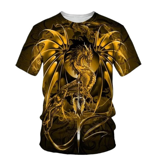3D Tribal Print Men's Loose Short-Sleeve Tee