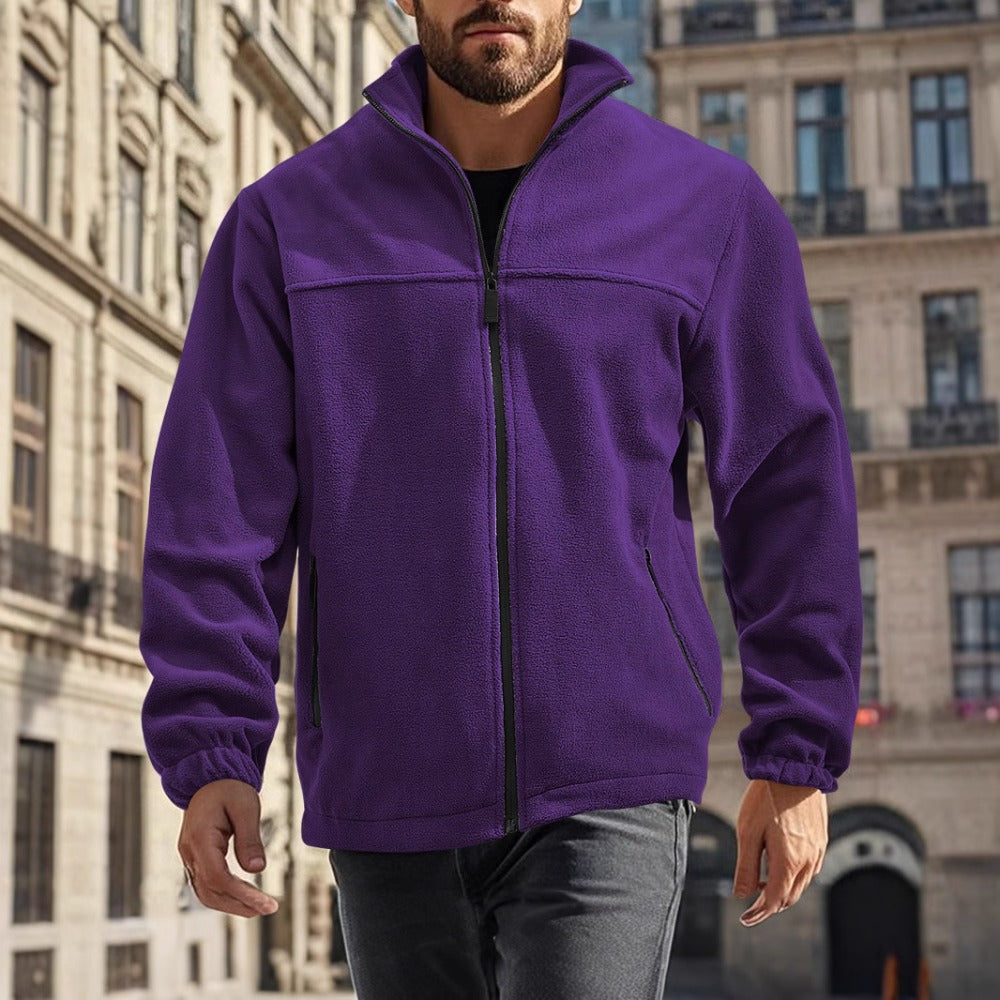 New Men's Polar Fleece Stand Collar Outdoor Jacket