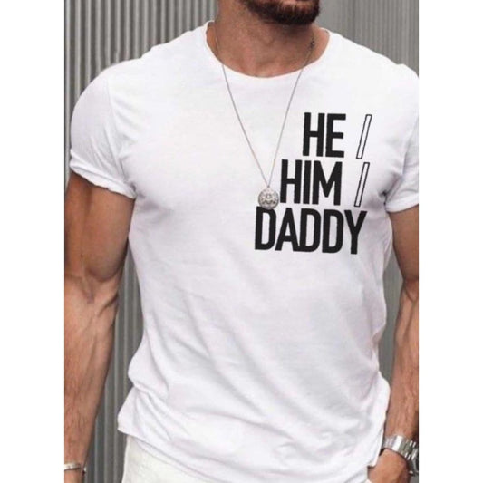 Distressed Text 3D Print Men's Outdoor Retro Short-Sleeve Fashion Tee