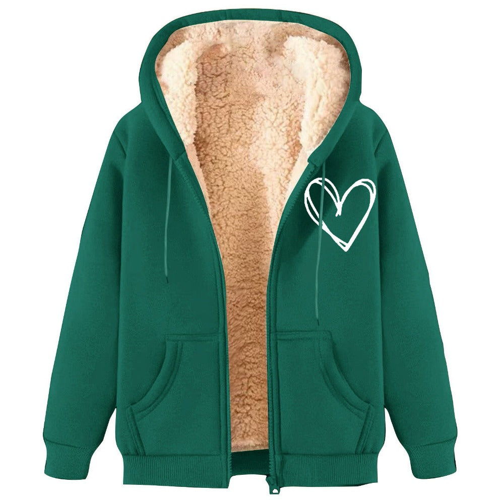 Men's Sherpa Fleece Hoodie Pullover Student Zip-Up Hoodie