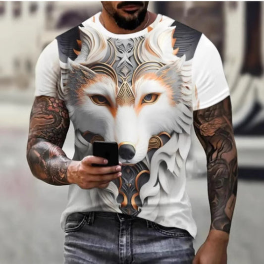 Hot New Men's 3D Tiger Print Sporty Short-Sleeve Tee