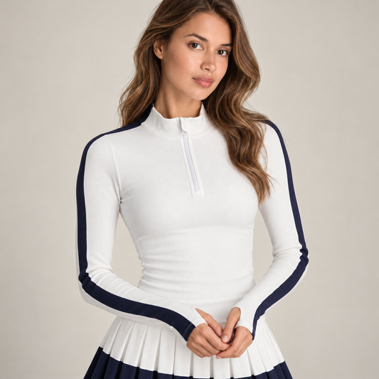 Women’s Padel Half-Zip Court Sets White