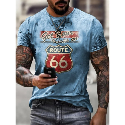 Gothic Bloody Style Men's Summer Loose Round-Neck Casual Tee