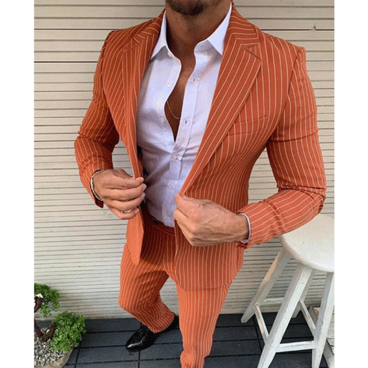 New Business Formal TwoPiece Notch Lapel Men's Suit Set