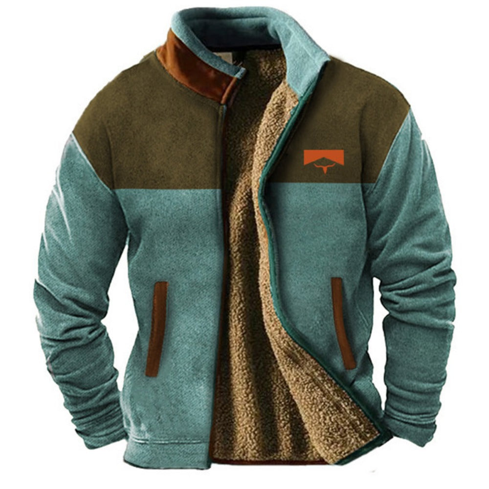 New Men's Padded Jacket Fleece-Lined Outerwear  Fashion Coat
