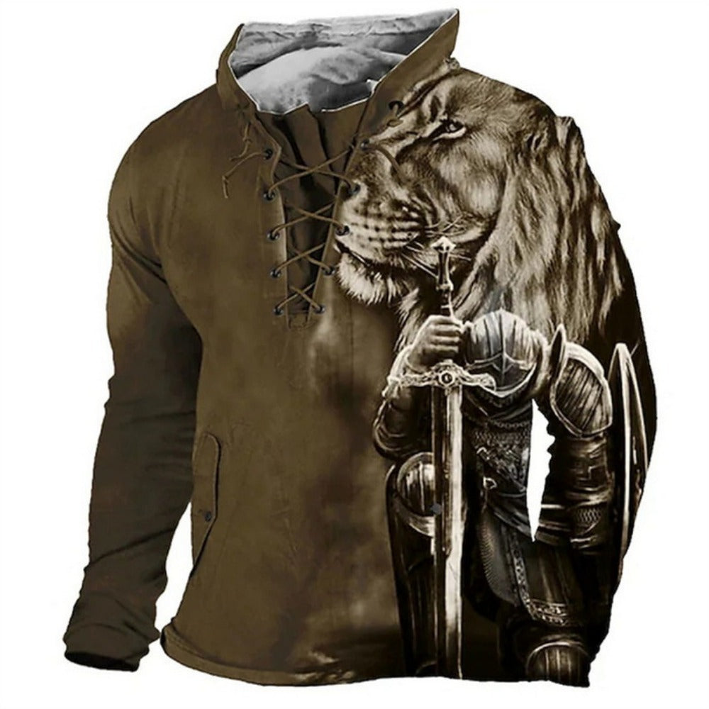 New Oversized 3D Skeleton Print Loose Hoodie with Drawstrings Long-Sleeve Sweatshirt