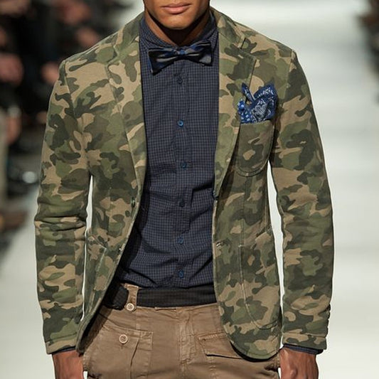 New Men's Casual Digital Print WesternStyle Fashion Jacket