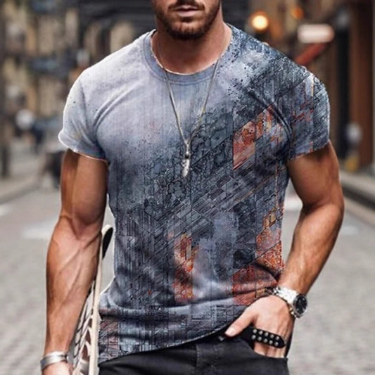 Horror Skeleton 3D Print Unisex Oversized Round-Neck Short-Sleeve Tee