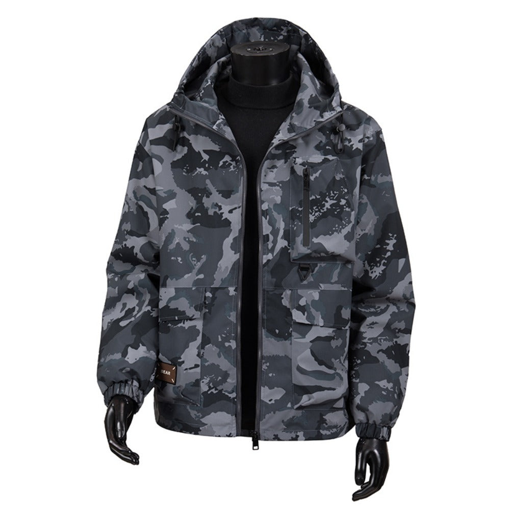 New Men's Camo Hooded Water-Resistant Winter Jacket