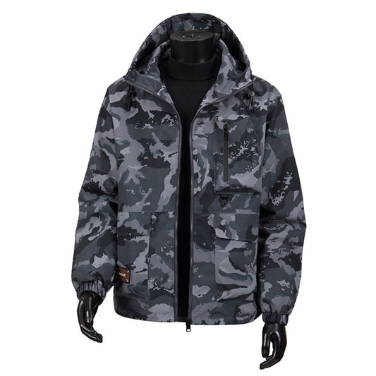New Men's Camo Hooded Water-Resistant Winter Jacket