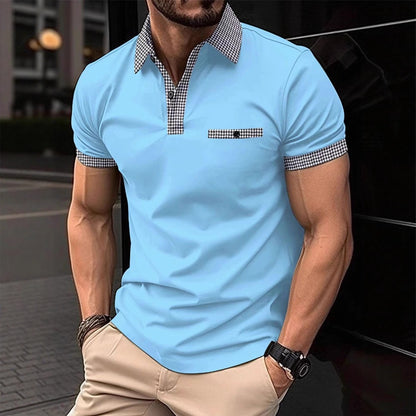 Men's Short Sleeve Polo Shirt Summer Bestseller Color-Block Polo