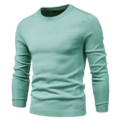 Muti-Color 2025 Fall & Winter Men’s Thick Sweater - Slim Fit Crew Neck Knit Pullover with High Elasticity