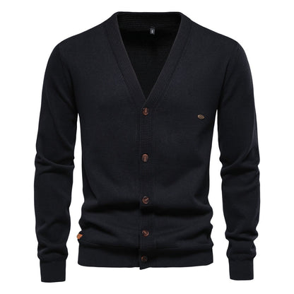 2025New Fall & Winter Men’s Cardigan Sweater - High-Quality Business Casual Solid Color Knitwear