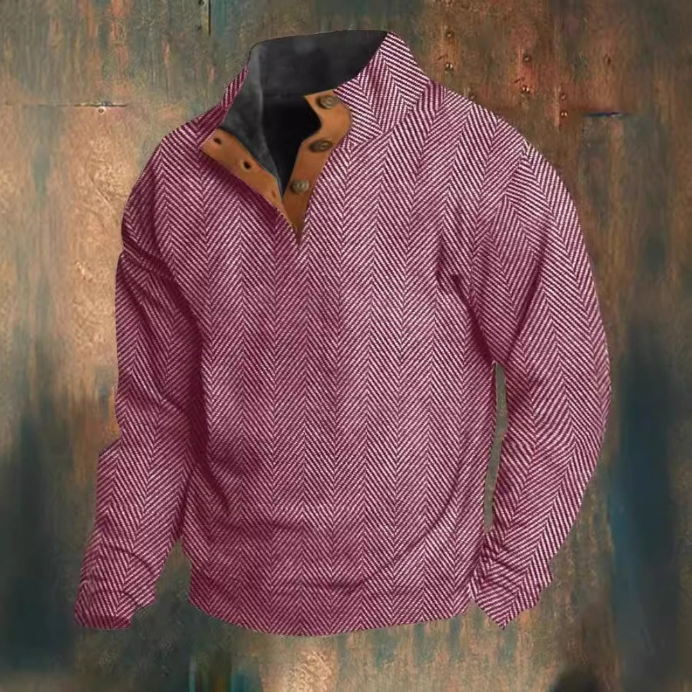 Autumn 3D Hoodie Popular Digital Print Stand Collar Men's Casual Outerwear