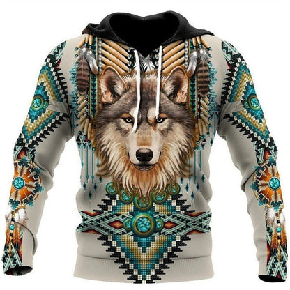 Men's Bohemian Animal Print 3D Hoodie Casual Streetwear