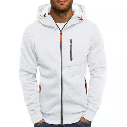 New Men's Sport Jacket Casual Arm Zipper Hoodie Open-Front Coat