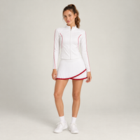 Women’s Padel Zip-Up Pleated Court Sets White