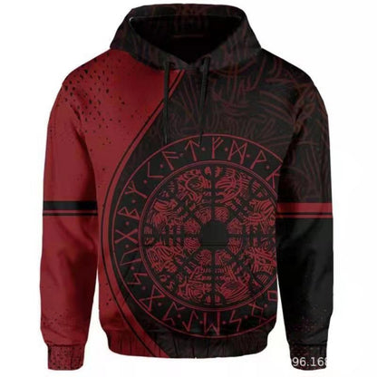 Trendy 3D Viking Warrior Print Men's Hoodie