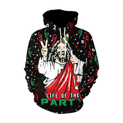 Christmas Men's Hoodie Trendy 3D Digital Print Loose Fit Streetwear
