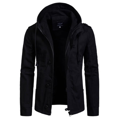 Euro-Size New Men's Hooded Zip-Up Casual Jacket