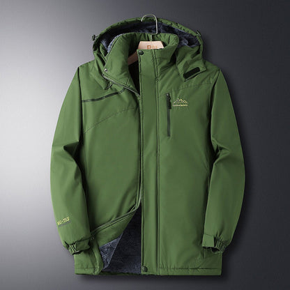 Men's Fleece-Lined Thick Windproof Winter Jacket
