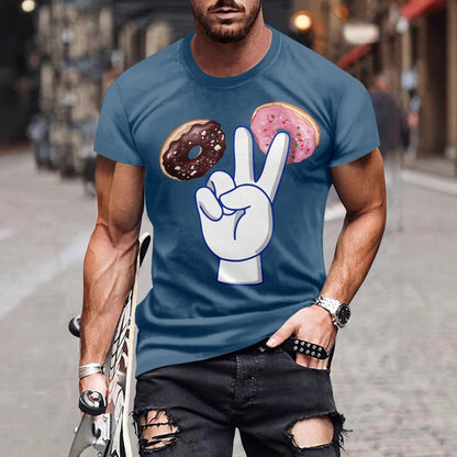 Men's Casual Round-Neck Sport T-Shirt Short-Sleeve Top